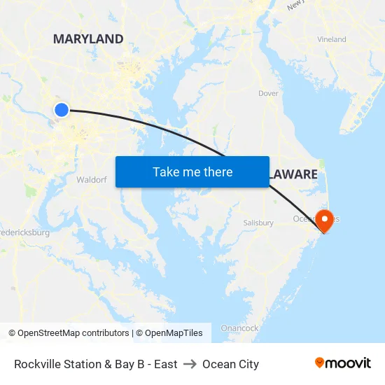Rockville Station & Bay B - East to Ocean City map