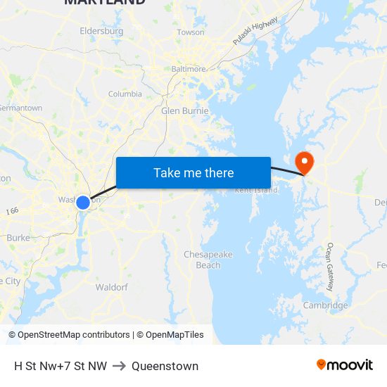 H St Nw+7 St NW to Queenstown map