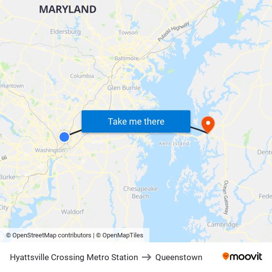 Hyattsville Crossing Metro Station to Queenstown map