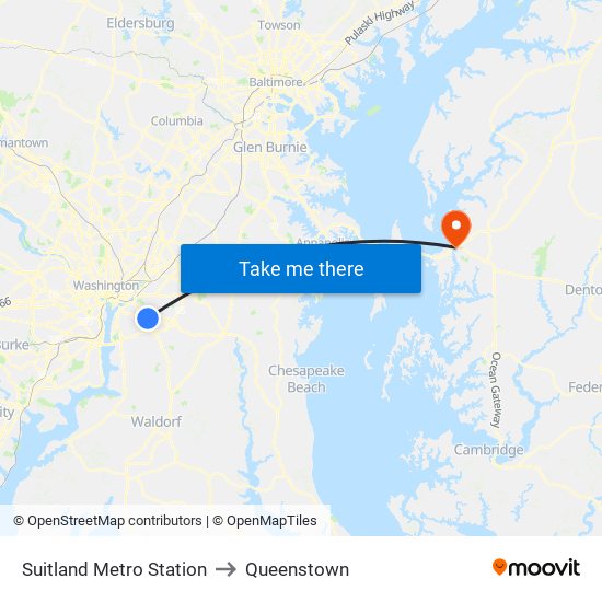 Suitland Metro Station to Queenstown map