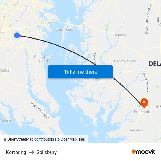 Kettering to Salisbury map