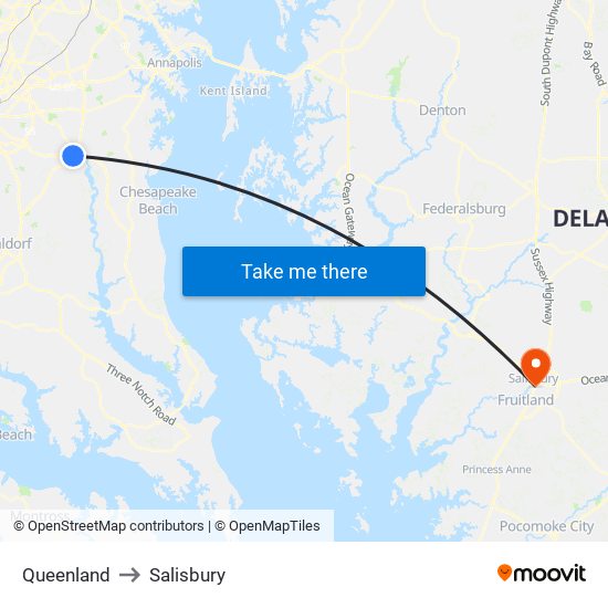 Queenland to Salisbury map