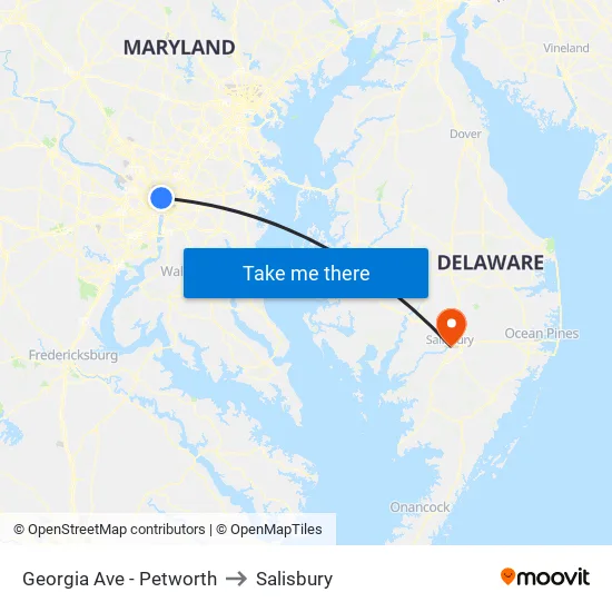 Georgia Ave - Petworth to Salisbury map