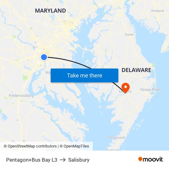 Pentagon+Bus Bay L3 to Salisbury map