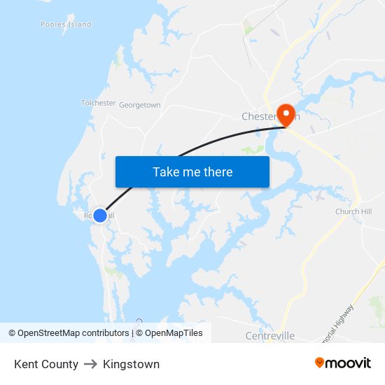 Kent County to Kingstown map