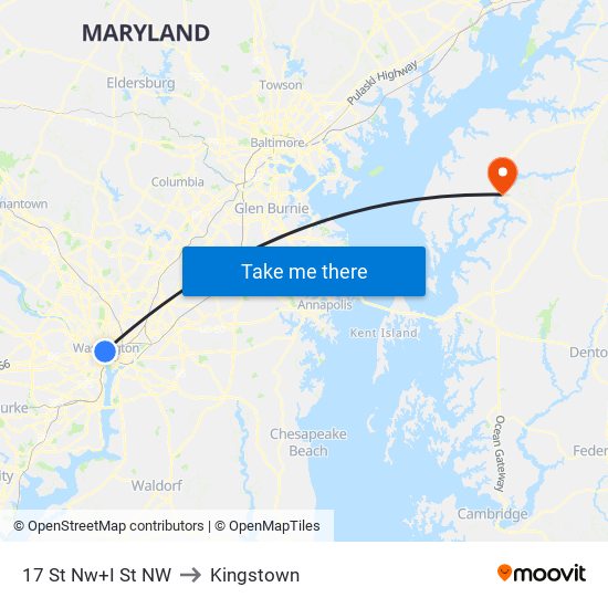 17 St Nw+I St NW to Kingstown map