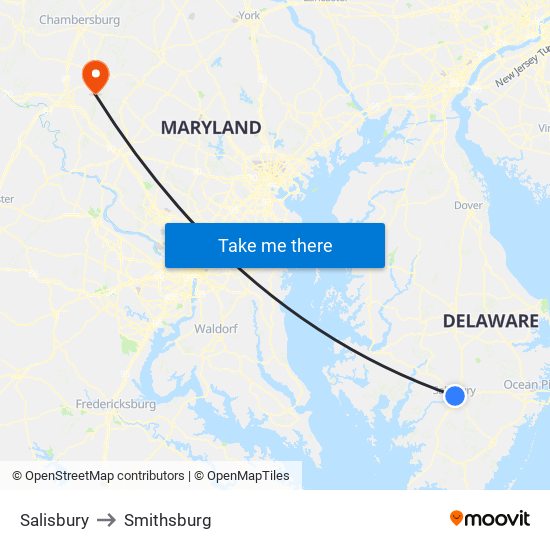 Salisbury to Smithsburg map