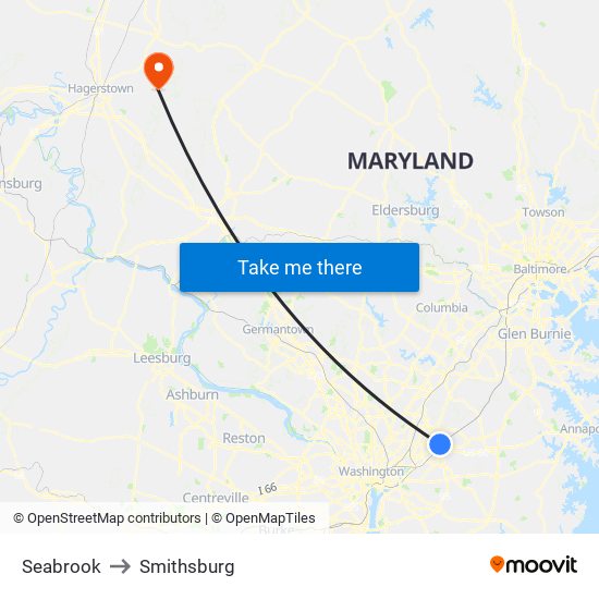 Seabrook to Smithsburg map