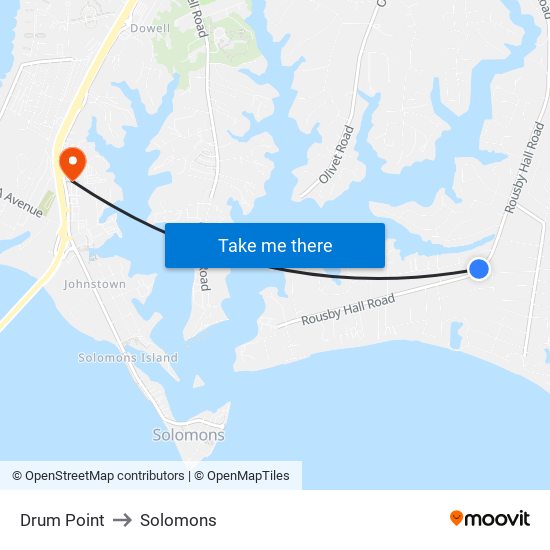 Drum Point to Solomons map