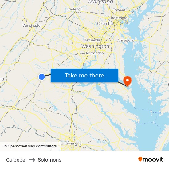 Culpeper to Solomons map