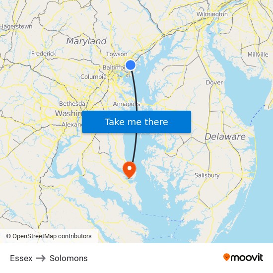 Essex to Solomons map