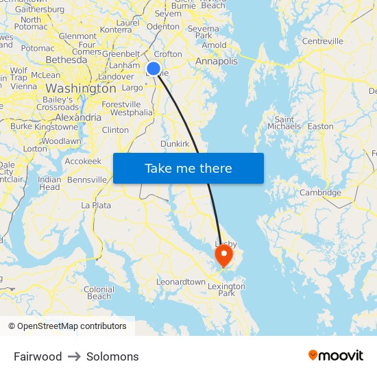 Fairwood to Solomons map