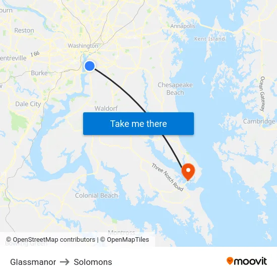 Glassmanor to Solomons map