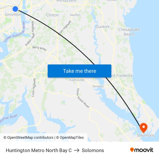 Huntington Metro North Bay C to Solomons map
