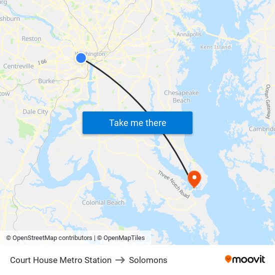 Court House Metro Station to Solomons map