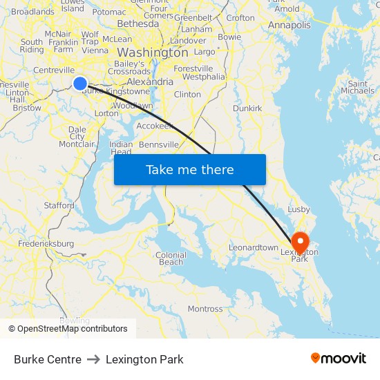 Lexington Park Maryland Map Burke Centre To Lexington Park, Washington, D.c. - Baltimore, Md With  Public Transportation