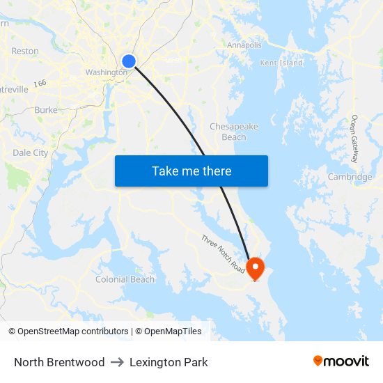 North Brentwood to Lexington Park map