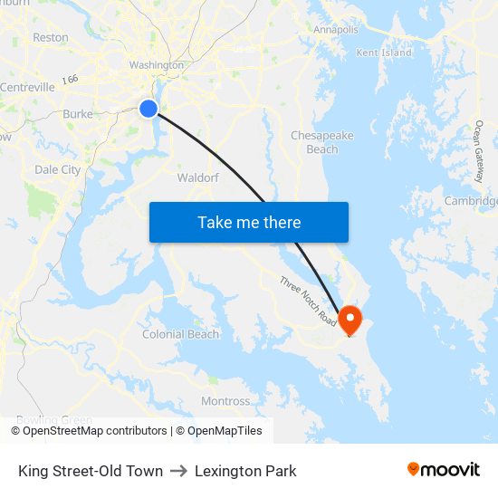 King Street-Old Town to Lexington Park map