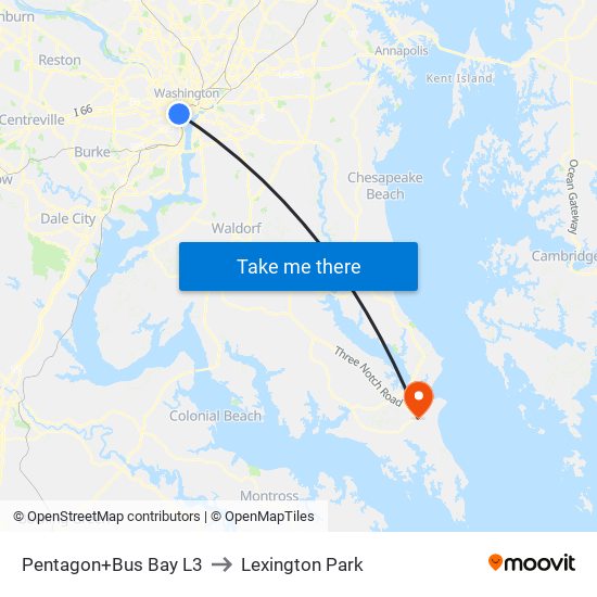 Pentagon+Bus Bay L3 to Lexington Park map