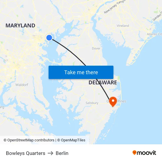 Bowleys Quarters to Berlin map