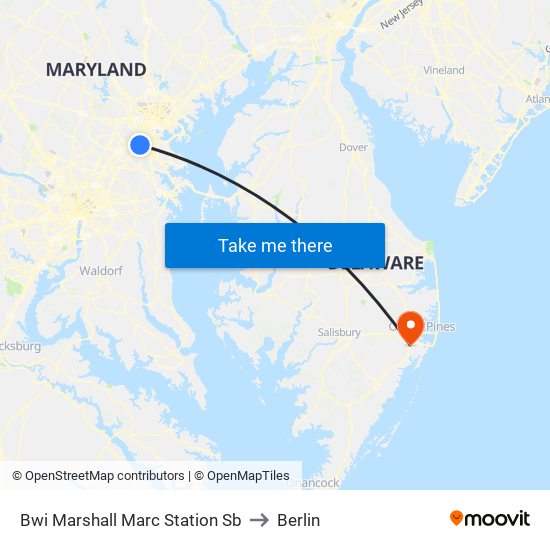Bwi Marshall Marc Station Sb to Berlin map