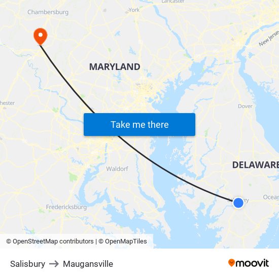 Salisbury to Maugansville map