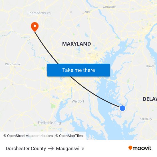 Dorchester County to Maugansville map