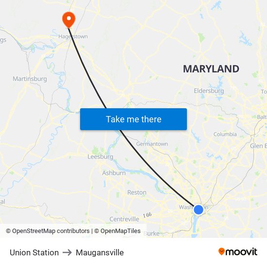 Union Station to Maugansville map