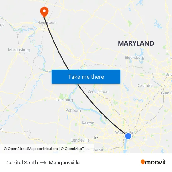 Capital South to Maugansville map