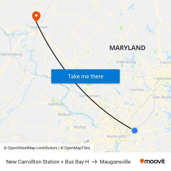 New Carrollton+Bay H to Maugansville map