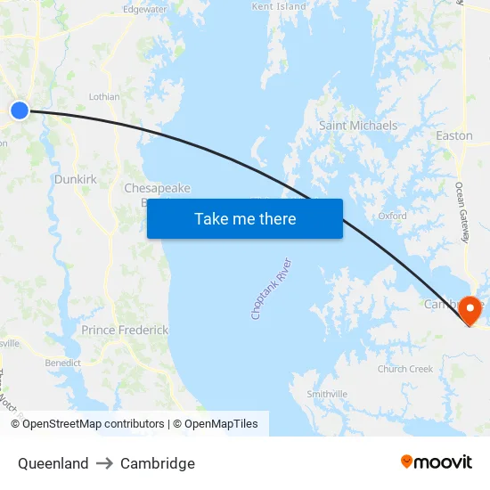 Queenland to Cambridge map