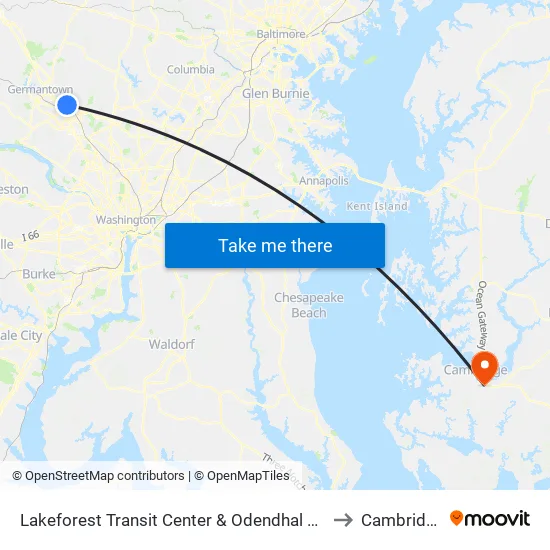 Lakeforest Transit Center  & Odendhal Ave to Cambridge map