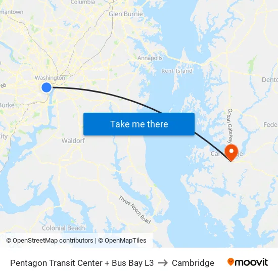Pentagon+Bay L3 to Cambridge map