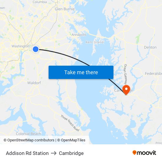 Addison Rd Station to Cambridge map