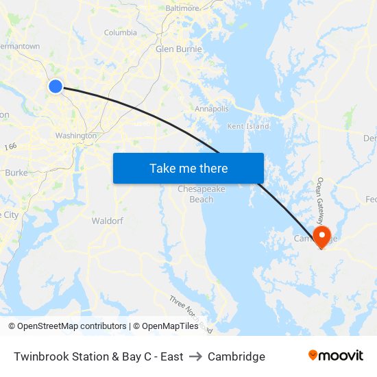 Twinbrook Station & Bay C - East to Cambridge map