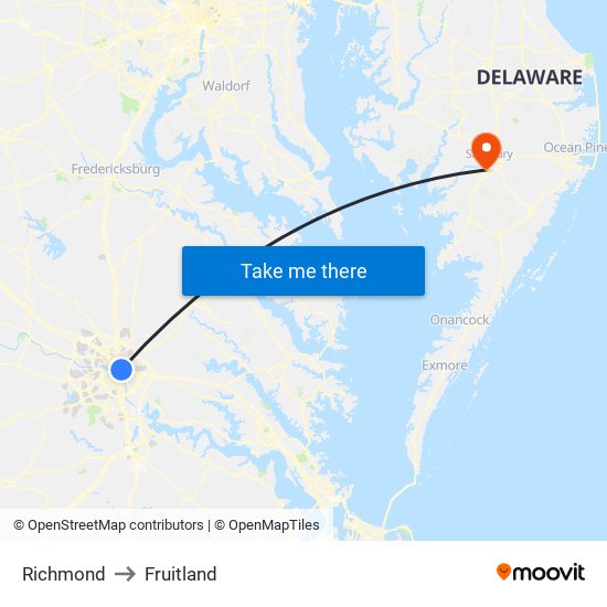 Richmond to Fruitland map