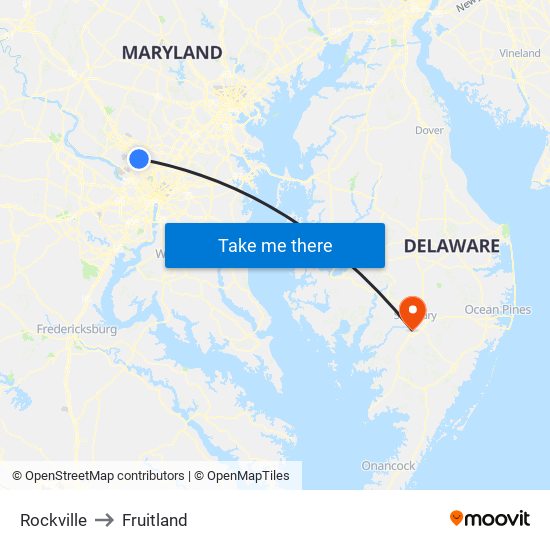 Rockville to Fruitland map