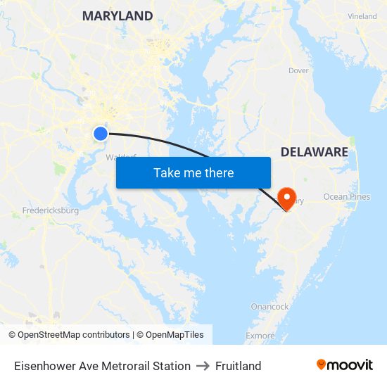 Eisenhower Ave Metrorail Station to Fruitland map