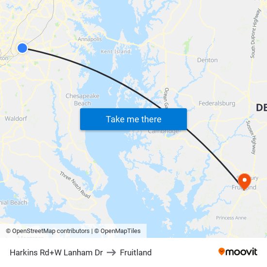 Harkins Rd+W Lanham Dr to Fruitland map