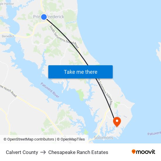 Calvert County to Chesapeake Ranch Estates map