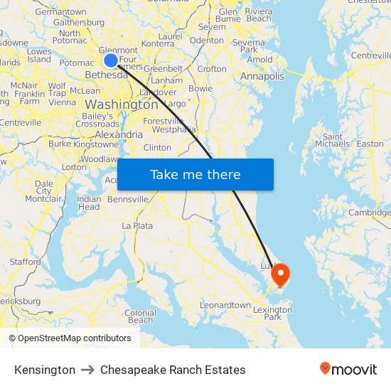 Kensington to Chesapeake Ranch Estates map