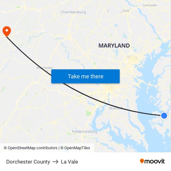 Dorchester County to La Vale map