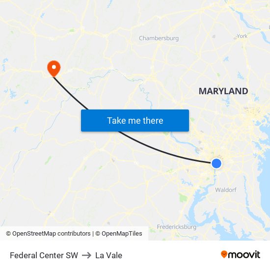 Federal Center SW to La Vale map