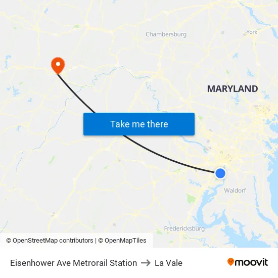 Eisenhower Ave Metrorail Station to La Vale map