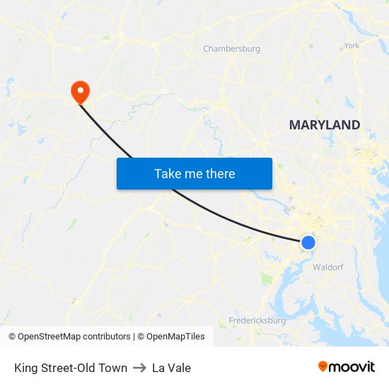 King Street-Old Town to La Vale map