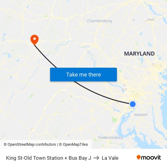 King St-Old Town+Bay J to La Vale map