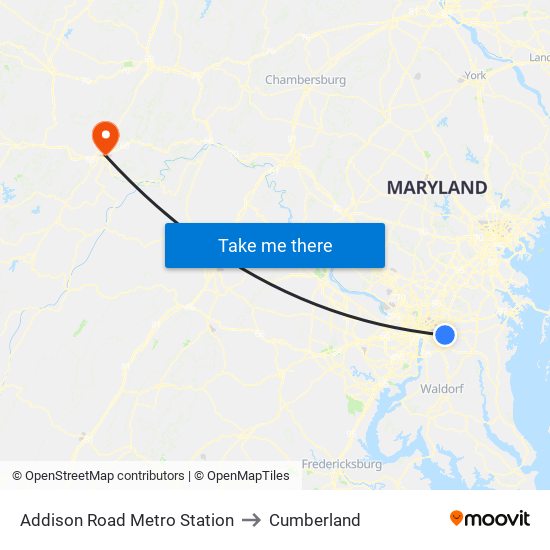 Addison Road Metro Station to Cumberland map