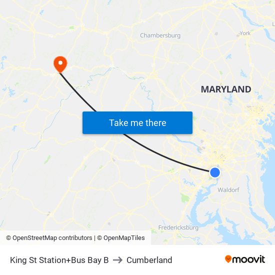 King Street-Old Town+Bay B to Cumberland map