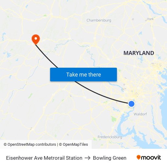 Eisenhower Ave Metrorail Station to Bowling Green map