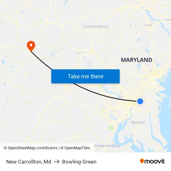 New Carrollton, Md to Bowling Green map